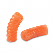 Tube Acrylperlen Twisted Transparent orange
