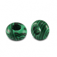 Natursteinperlen Rondell 14mm Green-black