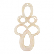 Resin Anh&auml;nger Barock Pearl white-pink