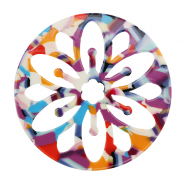 Resin Anh&auml;nger Mandala Multicolor confetti