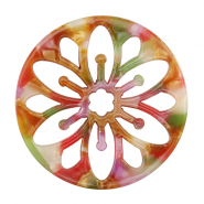 Resin Anh&auml;nger Mandala Multicolor pink-green