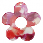 Resin Anh&auml;nger Blume Multicolor pink