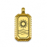 Metall Anhänger DQ Sonne Gold (Nickelfrei)