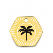 Stainless Steel - Rostfrei Stahl Anh&auml;nger Palme Gold