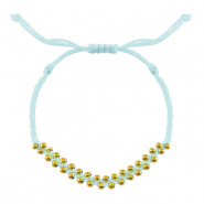 Armb&auml;nder Stainless steel Beads Mint blue-gold