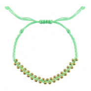 Armb&auml;nder Stainless steel Beads Mint green-gold
