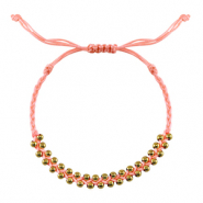 Armb&auml;nder Stainless steel Beads Peach pink-gold