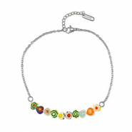 Armbänder aus Stainless Steel - Rostfreiem Stahl Millefiori Silver-multicolour