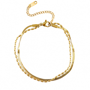 Armbänder aus Stainless Steel - Rostfreiem Stahl duo Layer Gold