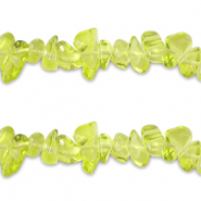 Glasperlen Chips Transparent lime green
