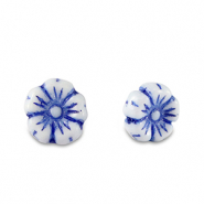 Böhmische Perlen Blume 7mm Strong blue-white