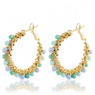 Ohrringe aus Stainless Steel - Rostfreiem Stahl Facett Blue-gold