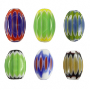 Millefiori-Perlen Tube Multicolour blue-green