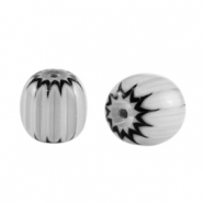 Millefiori-Perlen Tube Light grey