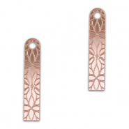 Statement-Anh&auml;nger Bar Blume Metallic light pink