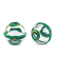Handbemalt Glasperlen 14mm Transparent-green orange