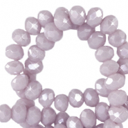 Top Glas Facett Perlen 6x4mm rondellen Sweet lilac-pearl shine coating