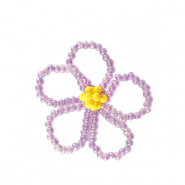 Top Facett Perlen Anh&auml;nger Blume Purple-yellow