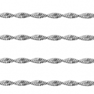 Stainless Steel - Rostfrei Stahl Schmuckzubeh&ouml;r Gliederkette Twist Silver