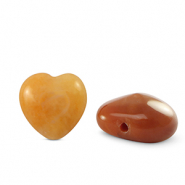 Naturstein Perlen Aventurinquarz Herz Copper orange