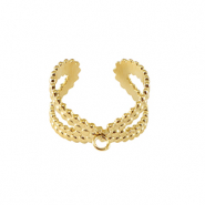 Ringe aus Stainless Steel - Rostfreiem Stahl mit &Ouml;se Gold