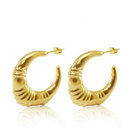 Ohrringe / Ohrstecker aus Stainless Steel - Rostfreiem Stahl Creolen Oval Gold