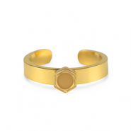 Geburtssteine Ring mit Fassung f&uuml;r SS16 Flatback aus Stainless Steel Gold