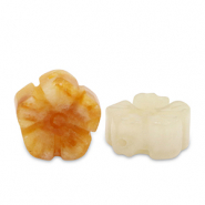 Naturstein Perlen Quarz Blume Multicolour amber orange