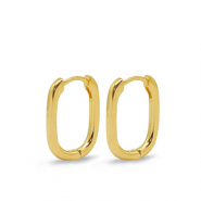 Metall Zubehör DQ Ohrringe Creolen Oval Gold (Nickelfrei)