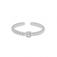 Ringe aus Stainless Steel - Rostfreiem Stahl Crystal Silber