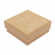 Schmuck-(Geschenk)-Box "handmade with love" Flowers Brown
