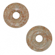 Naturstein Anhänger Jaspis Donut 20mm Red-grey