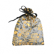 Schmuckbeutel Organza 7x9cm Rose Black-gold