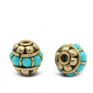 Bohemian-Perlen Turquoise-antique gold