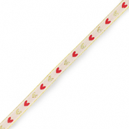 Schmuckband mit Text Herzen Pale pink-gold red
