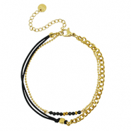 Armbänder aus Stainless Steel - Rostfreiem Stahl duo Layer Gold-black