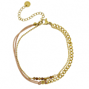 Armbänder aus Stainless Steel - Rostfreiem Stahl duo Layer Gold-brown