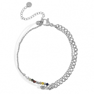 Armbänder aus Stainless Steel - Rostfreiem Stahl duo Layer Silver-white