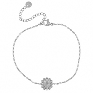 Armbänder aus Stainless Steel - Rostfreiem Stahl Blume Silver