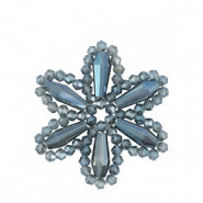 Top Facett Perlen Anhänger Blume Montana blue-pearl shine coating