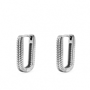 Ohrringe / Ohrstecker aus Stainless Steel - Rostfreiem Stahl Oval Silver