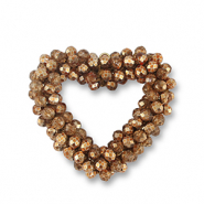 Top Facett Anhänger Herz Copper brown