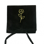 Schmuckbeutel Flower Black-gold