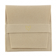 Schmuckbeutel Heart Latte beige-gold