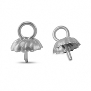 Stainless Steel - Rostfreiem Stahl Schmuckzubeh&ouml;r Endkappen f&uuml;r Perlen Silver