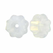 Naturstein Perlen Achat Blume Transparent pearl-white