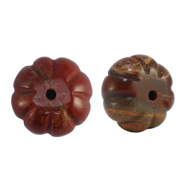Naturstein Perlen Jaspis Blume Red-brown