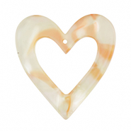 Resin Anhänger Herz Copper orange