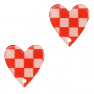 Resin Anh&auml;nger Herz Red-pink