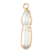 Süsswasserperlen Anhänger Tooth Gold-Natural white